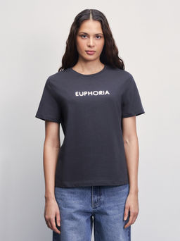 Футболка прямого кроя с принтом / Zarina  фото 3