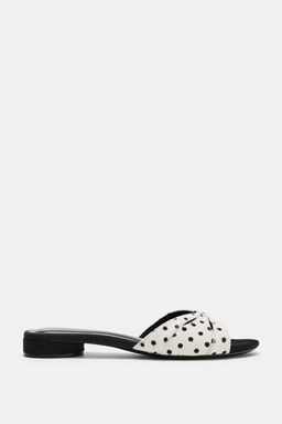 SANDALIA PLANA PIEL ESTAMPADA / blanco - Zara фото 2