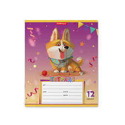 Цена за 280 шт. Тетрадь школьная ученическая ErichKrause Корги, 12 листов, линейка (в плёнке по 10 шт.)  фото 14