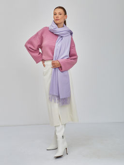 В составе шерсть и кашемир! теплый двусторонний палантин - Tantino фото 2