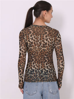 Лонгслив Апрель полиэстер с вискозой леопардовый фото 2