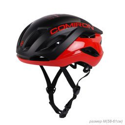 Шлем велосипедный COMIRON Wind. Цвет: Black-Red. Размер: M (58-61см) / MX-69T / уп 12