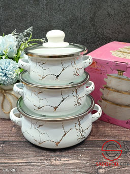 Набор эмалированных кастрюль 3 предмета