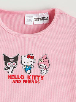 Bisiklet Yaka Hello Kitty Nak??l? K?z ?ocuk Ti??rt