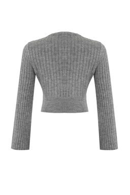 Mint Crop Yumusak Dokulu Kruvaze Triko Kazak TWOAW24KZ00381 - Trendyolmilla фото 15