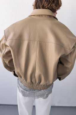 CHAQUETA BOMBER EFECTO PIEL / Piedra - Zara фото 5