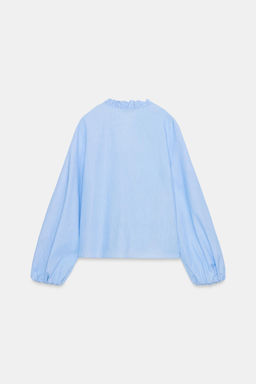 POPLIN BLOUSE WITH RUFFLES - Zara фото 7