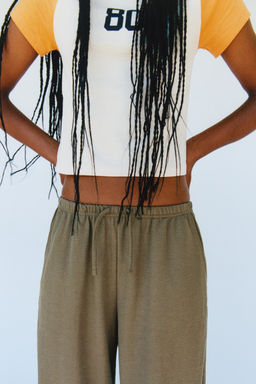 PANTAL?N WIDE LEG PIJAMERO / Khaki - Zara фото 9