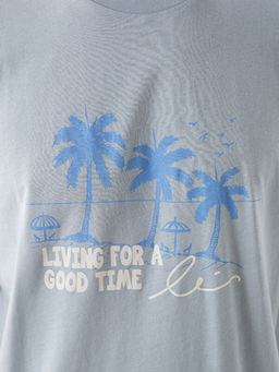 Bisiklet Yaka K?sa Kollu Bask?l? Penye Erkek Ti??rt