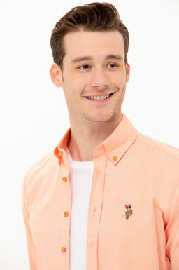 Рубашка мужская оранжевая Uzunkol Basic - U.s. polo assn фото 3