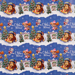 Цена за 10 шт. Упаковочная бумага Пёсики 70 ? 100 см