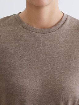 Bisiklet Yaka Beli Kemerli Bluz