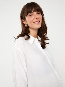 D?z Uzun Kollu Gabardin Hamile G?mlek