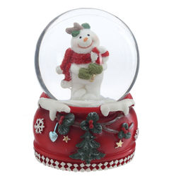 Фигурка декоративная "Снеговик" в стекл шаре, D 4.5 см, L4,5 W4,5 H6,5 см, 2в.