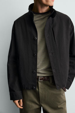 CAZADORA BOXY FIT ALGOD?N / Negro - Zara фото 6