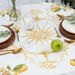 Скатерть «Этель» Southern fruits, d=215 см с ГМВО, 100% хлопок, саржа 190 г/м²