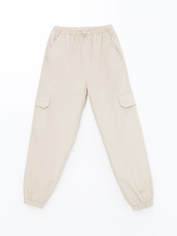 Beli Lastikli K?z ?ocuk Kargo Jogger Pantolon