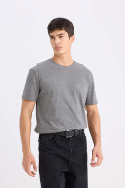 Новая базовая простая футболка с короткими рукавами и круглым вырезом стандартного кроя - Defacto фото 4