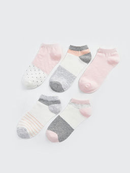 Renk Bloklu Kad?n Patik ?orap 5li