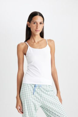 Fall in Love Pamuklu Ince Ask?l? Beyaz Ic Atlet