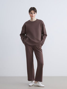 Bisiklet Yaka Oversize Kad?n Sweatshirt