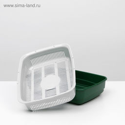 Лоток большой с сеткой и бортиком Atlantis «Стандарт», 43×33×12.5 см, зеленый