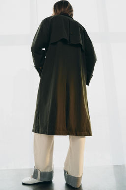 CONTRAST LEATHER COLLAR TRENCH COAT ZW COLLECTION - Zara фото 6