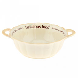 Делишес фуд (Delicious food) Салатник фарфоровый 1л, 23,5х19х7см, фигурный, с ручками, с деколью (Китай) - Домашняя мода фото 2