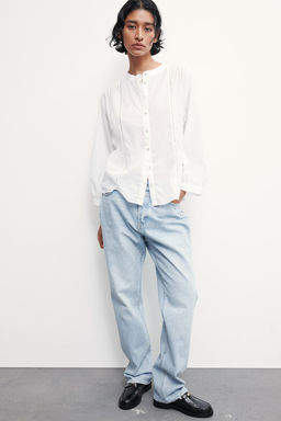 Blusa con detalles de encaje en escalera - H&m фото 3