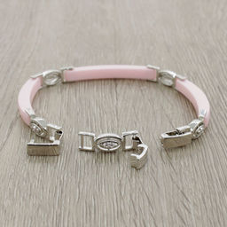 Браслет Лили из розовой керамики покрытие светлый металл - Agat77 фото 2