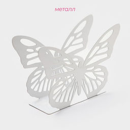 Салфетница Доляна «Бабочка», 13.5×4×9 см, белая