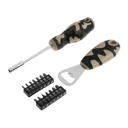 Набор инструментов ТУНДРА 23 ФЕВРАЛЯ, открывашка, отвертка с битами, 16 предметов