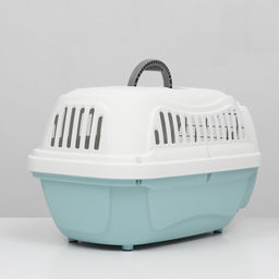 Переноска для животных пластиковая с металлической дверью 47х32,5х30 см, вес до 9 кг, голубая 9343 - Пижон фото 5