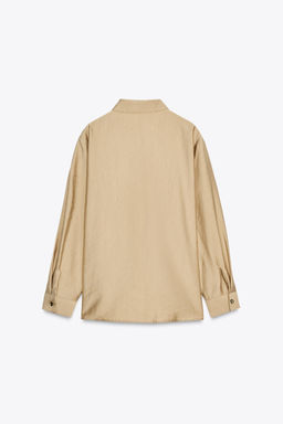 GOLD BUTTON WRAP SHIRT - Zara фото 8