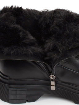 04-YPM5822A BLACK Ботинки зимние женские (натуральная кожа, натуральный мех) - Фабричный китай фото 10