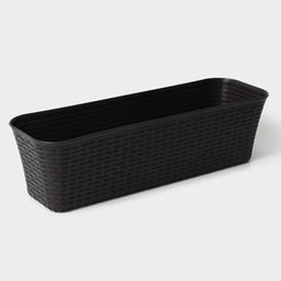 Балконный ящик для цветов «Ротанг», 12 л, 57.5×18×16 см, пластиковый, коричневый