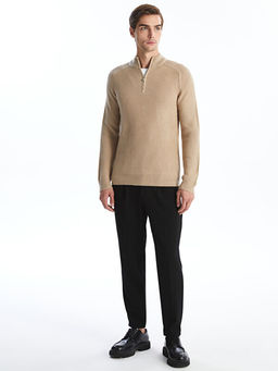 Dik Yaka Uzun Kollu Erkek Triko Kazak