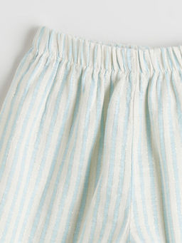 Beli Lastikli ?izgili K?z Bebek Pantolon