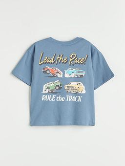 Bisiklet Yaka Bask?l? Erkek ?ocuk Ti??rt