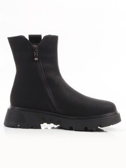 04-WD018-1M BLACK Ботинки зимние женские (натуральная кожа, 100% шерсть)