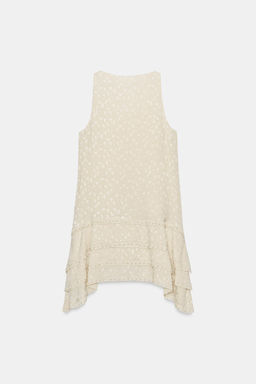 VESTIDO CORTO JACQUARD ZW COLLECTION / Crudo / Beige - Zara фото 8
