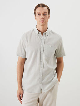 Regular Fit Keten Kar???ml? Erkek G?mlek