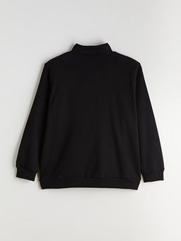 B?y?k Beden Dik Yaka Erkek Sweatshirt