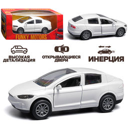 Белая инерционная машинка вид В die-cast , 1:32