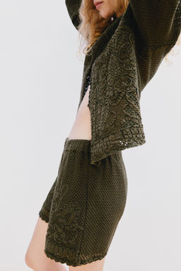 SHORTS COMBINADOS CROCHET / Khaki - Zara фото 3
