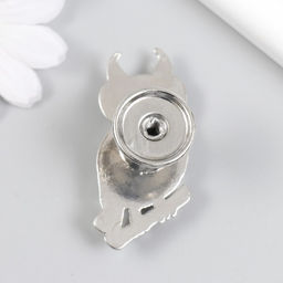 Ручка для шкатулки металл «Филин на ветке», серебро, 5.2×2.2 см