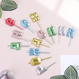 Набор свечей для торта С Днём Рождения, разноцветные