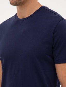 Lacivert Slim Fit Basic Ti__rt