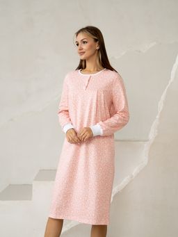 Сорочка жен.арт.602/1-3,розово-белая футер с начесом (хлопок 100%). - Binita фото 6