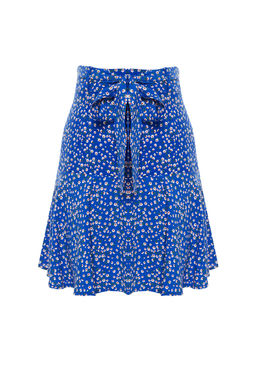 TRENDYOLMILLA Cok Renkli Cicek Desenli Viskon Dokuma Etek Gorunumlu Sort TWOSS24SR00010  фото 9